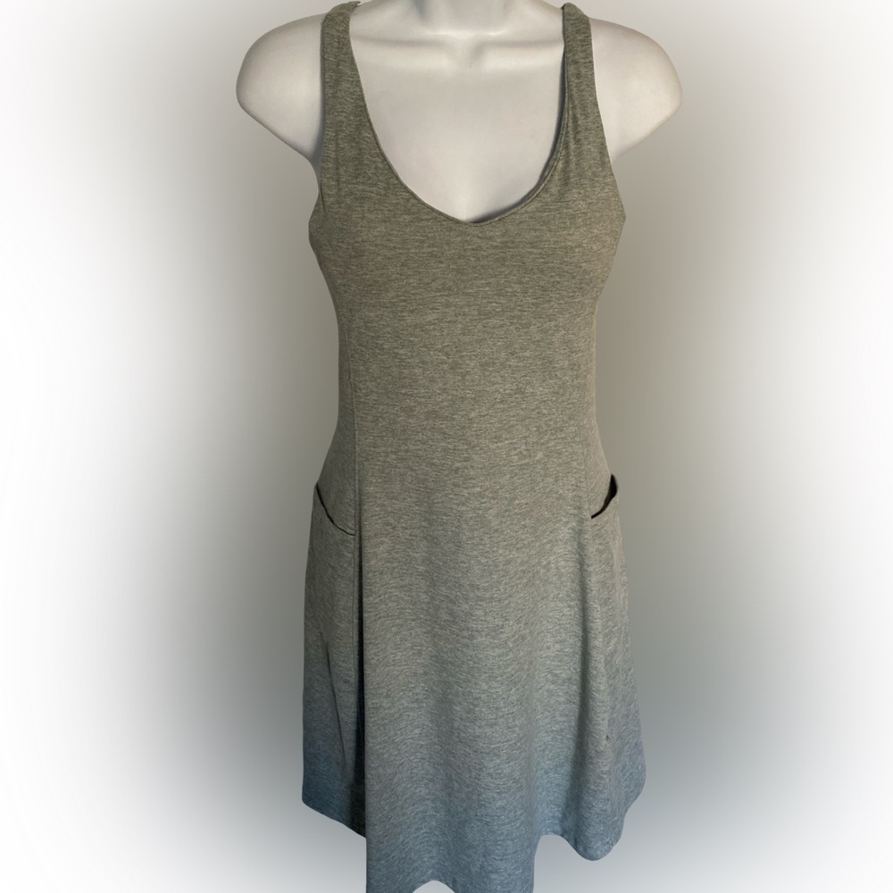 Eddie Bauer Green Gray Sleeveless Mini Dress- S green gray , cotton spandex